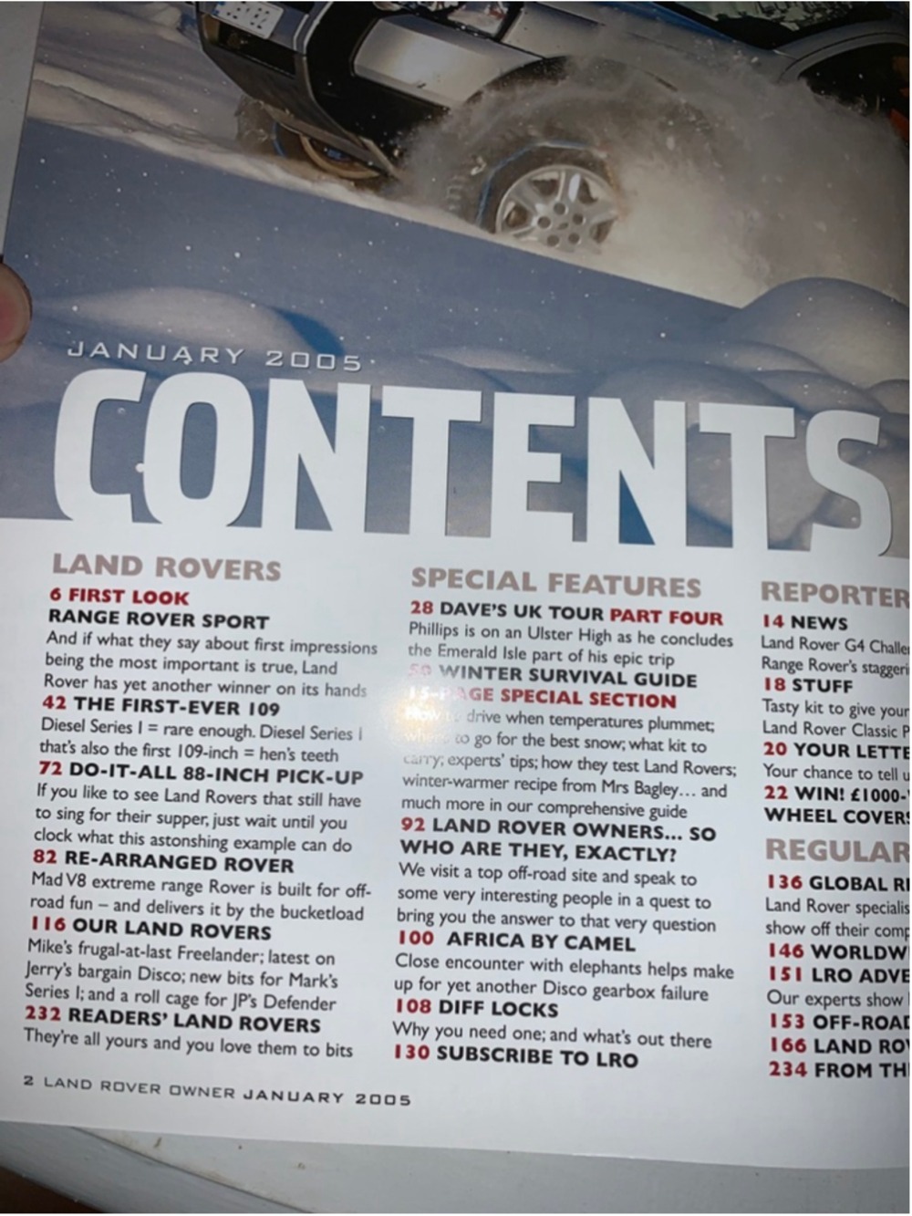 Land Rover Owner International Magazine January 2005 - Picture 4 of 8
